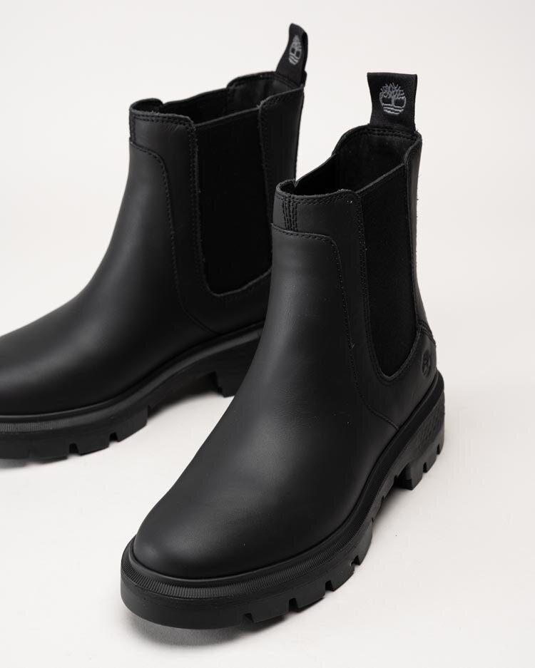 Timberland - Cortina Valley - Svarta chelsea boots i skinn