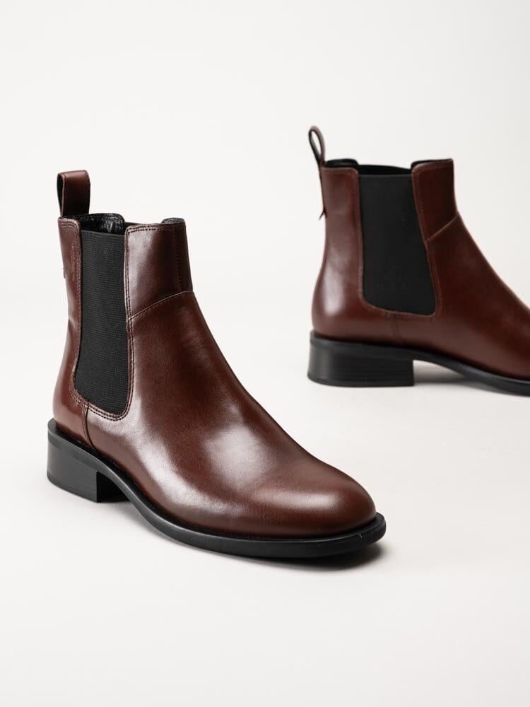 Vagabond - Sheila - Bruna chelsea boots i skinn