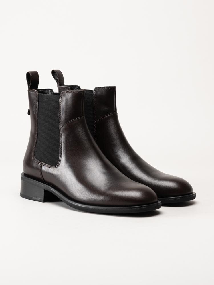 Vagabond - Sheila - Mörkbruna chelsea boots i skinn