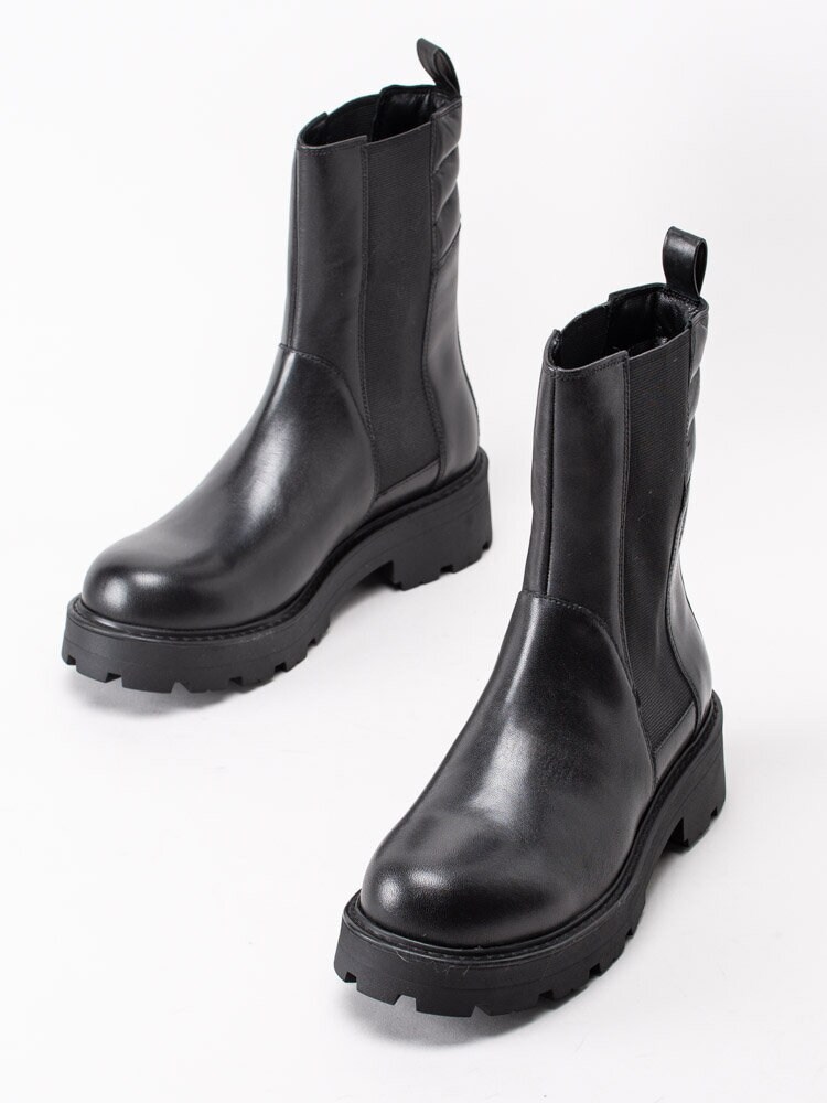 Vagabond - Cosmo 2.0 - Svarta höga chelsea boots i skinn