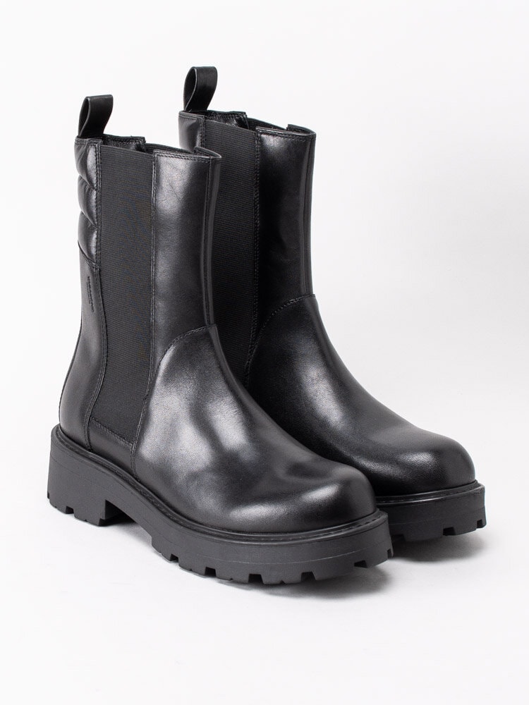 Vagabond - Cosmo 2.0 - Svarta höga chelsea boots i skinn