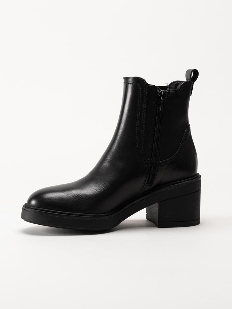 Tamaris - Svarta chelsea boots i skinn