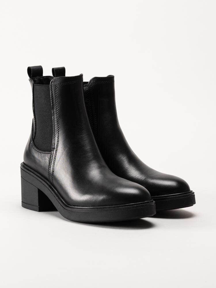 Tamaris - Svarta chelsea boots i skinn