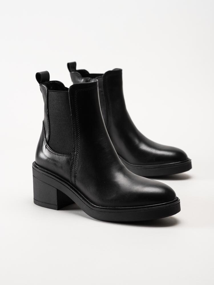 Tamaris - Svarta chelsea boots i skinn