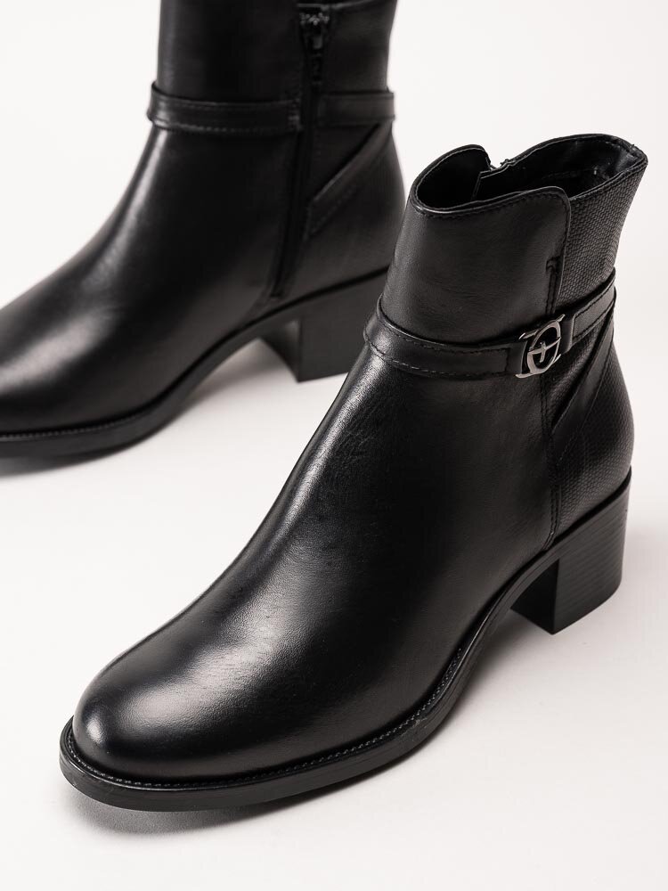 Tamaris - Svarta jodhpurs i skinn