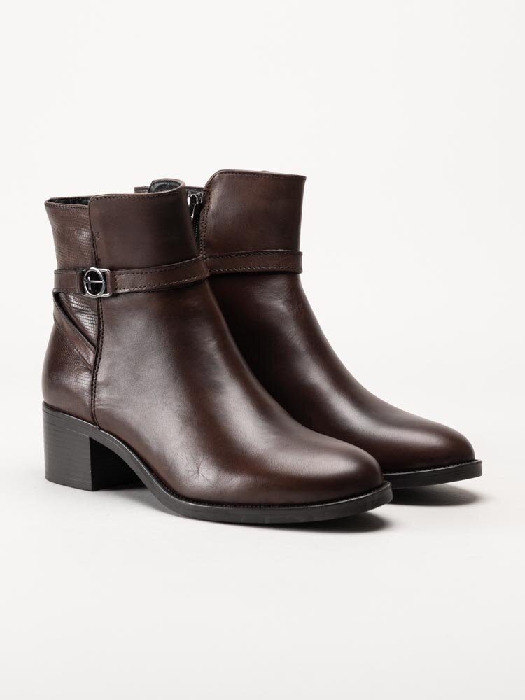 Tamaris - Mörkbruna jodhpurs i skinn