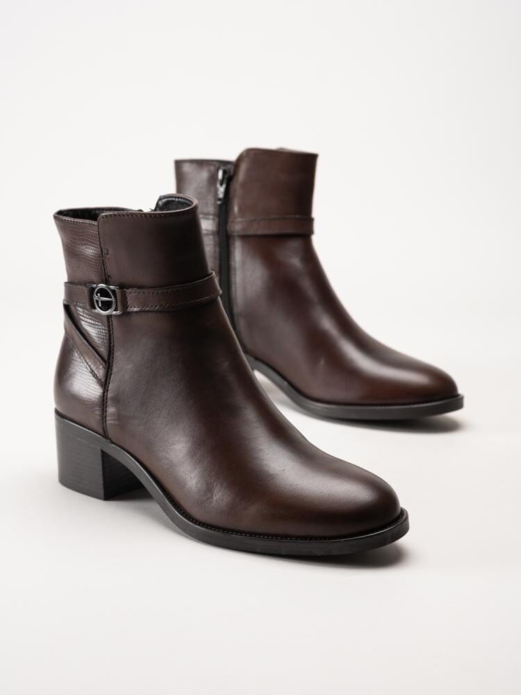 Tamaris - Mörkbruna jodhpurs i skinn