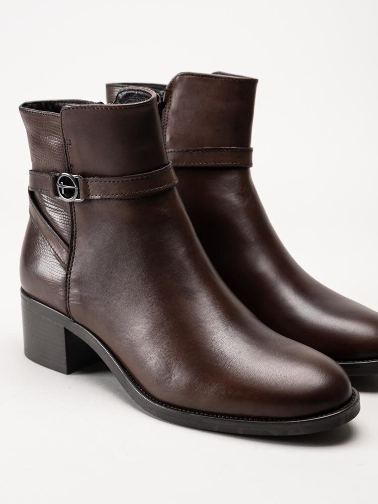 Tamaris - Mörkbruna jodhpurs i skinn