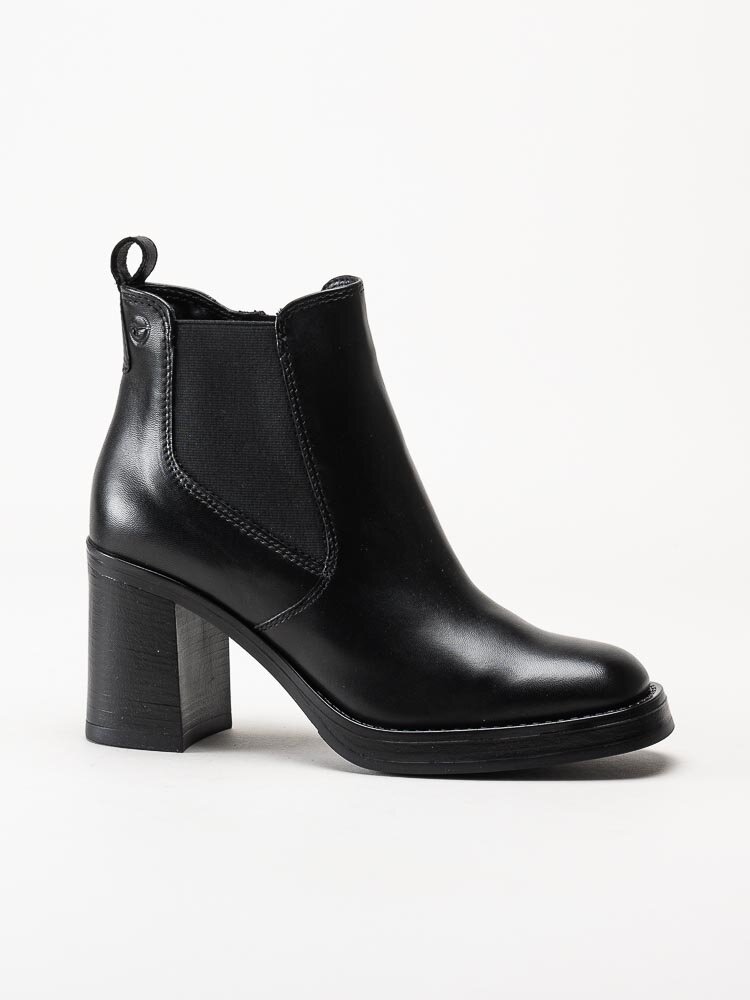 Tamaris - Svarta högklackade boots i skinn