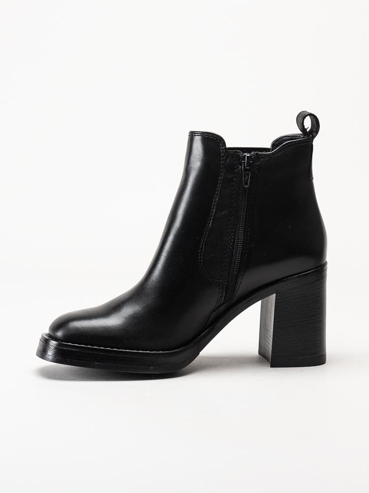Tamaris - Svarta högklackade boots i skinn