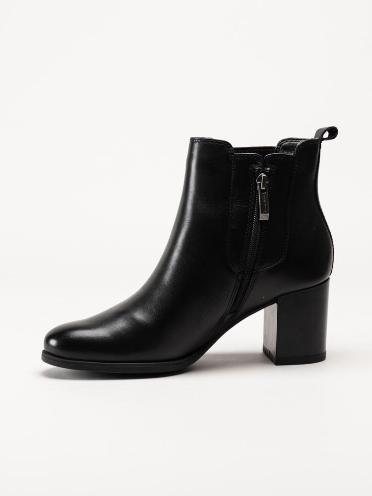 Tamaris - Svarta chelsea boots i skinn