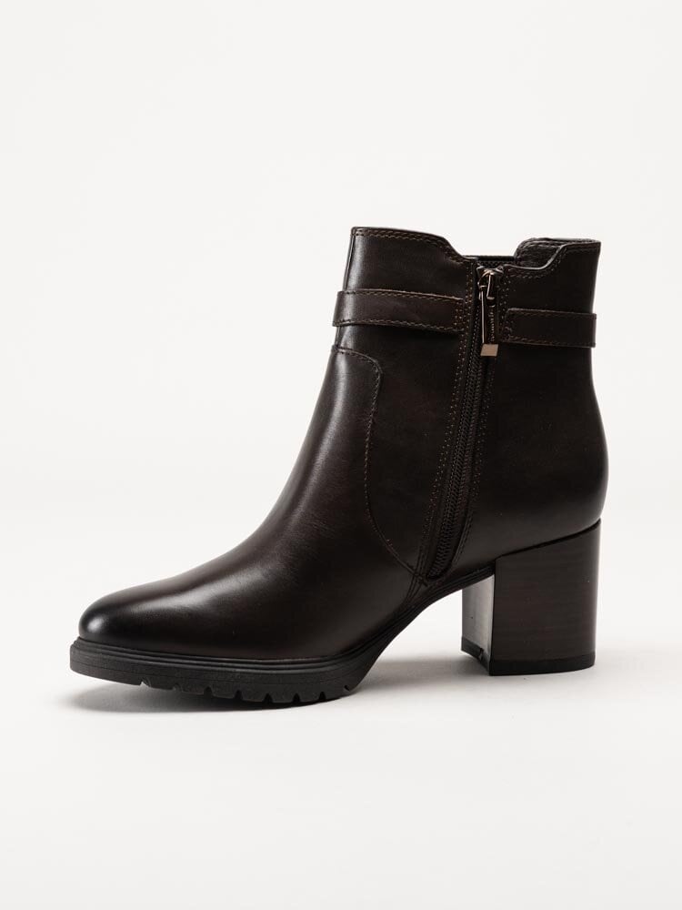 Tamaris - Mörkbruna boots i skinn