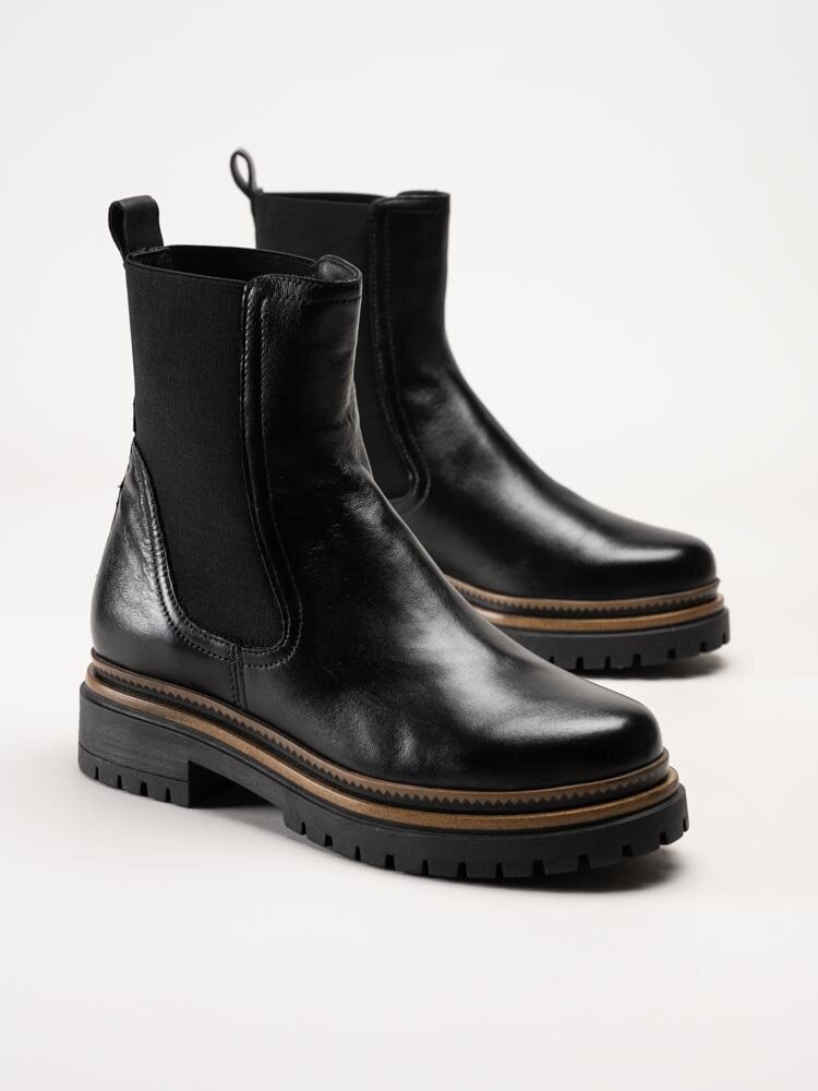 Mjus - Svarta chelsea boots i skinn