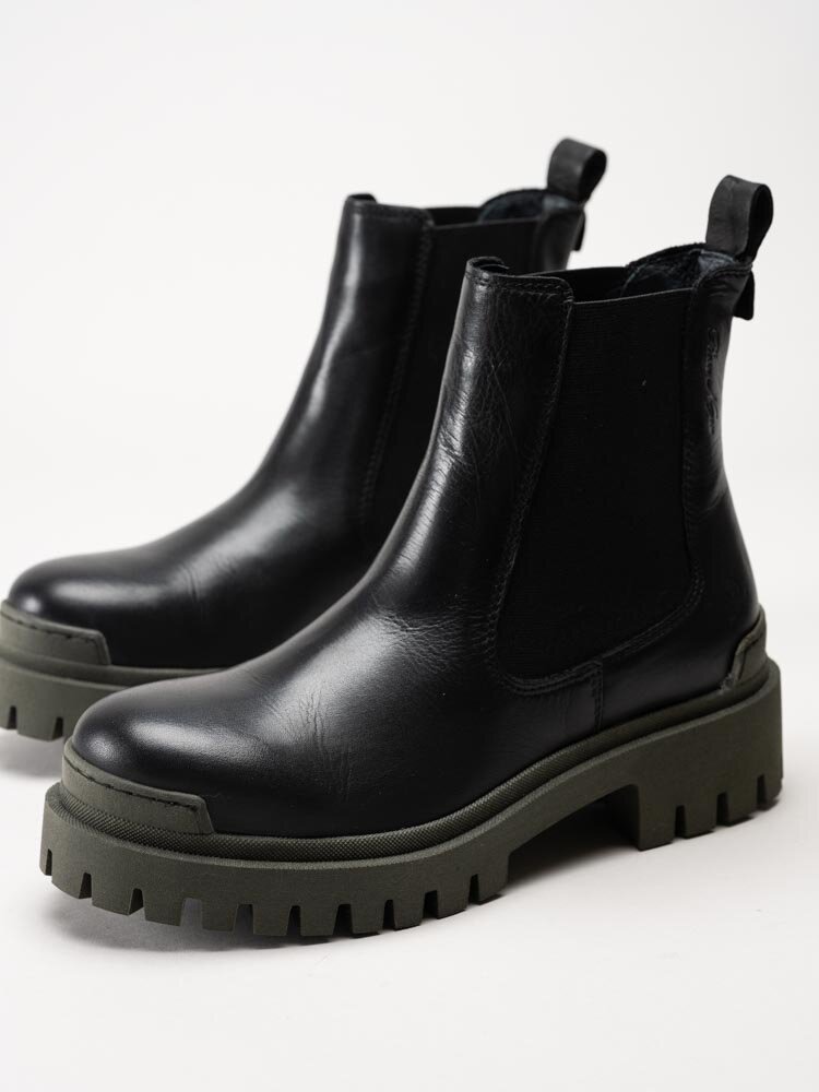 Rosa Negra - Svarta chelsea boots i skinn