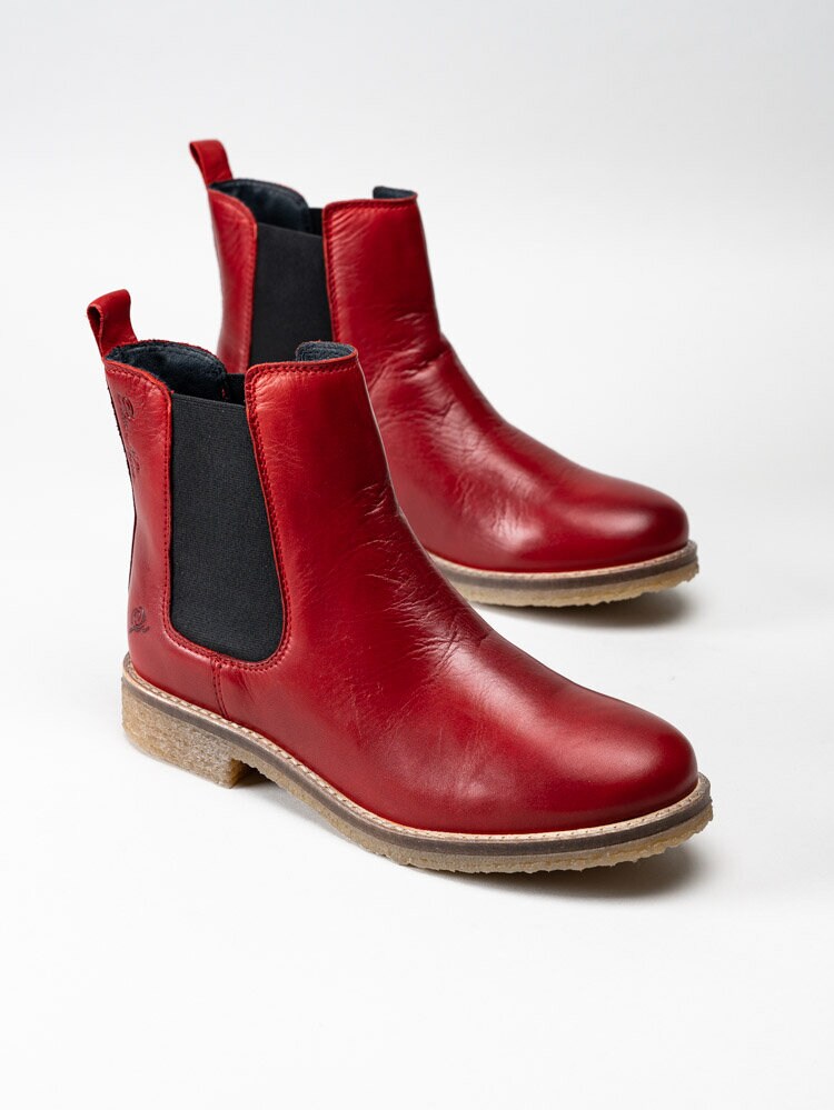 Rosa Negra - Röda chelsea boots i skinn