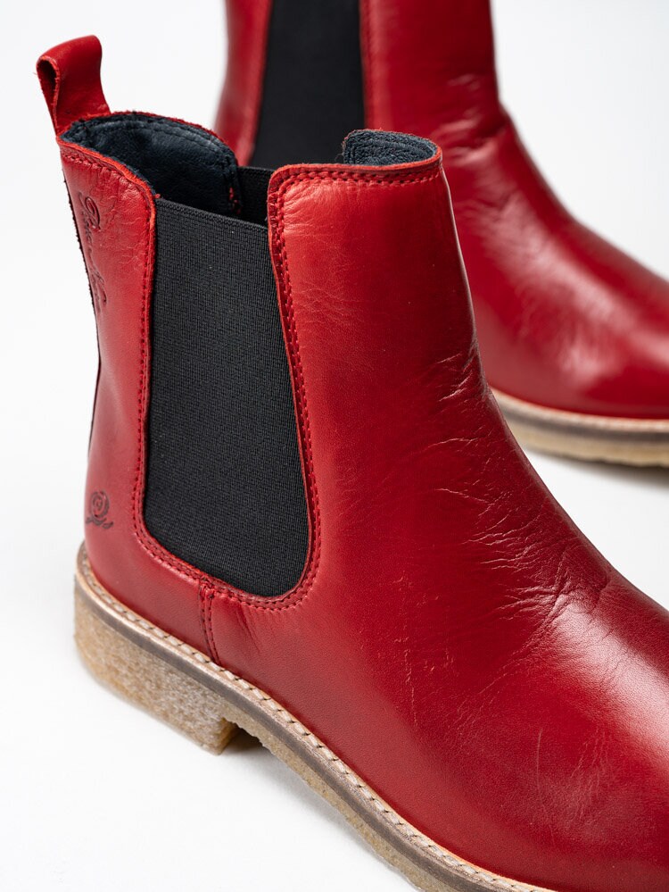 Rosa Negra - Röda chelsea boots i skinn