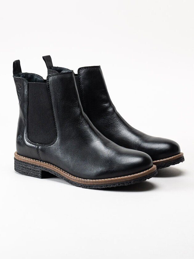 Rosa Negra - Svarta chelsea boots i skinn
