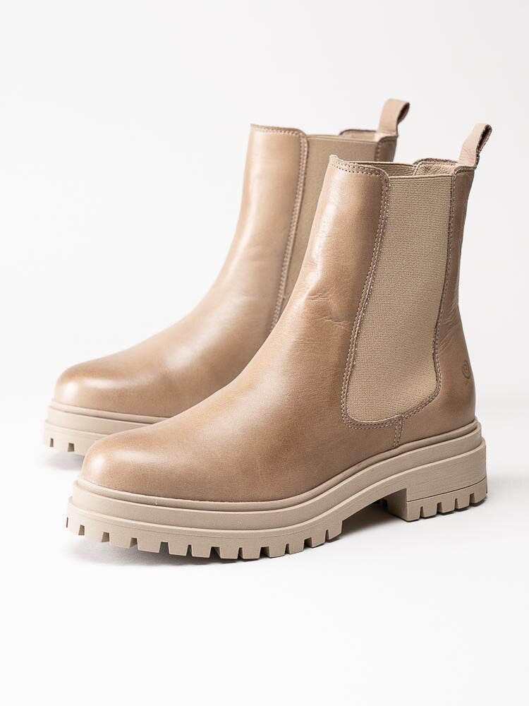 Rosa Negra - Beige chelsea boots i skinn