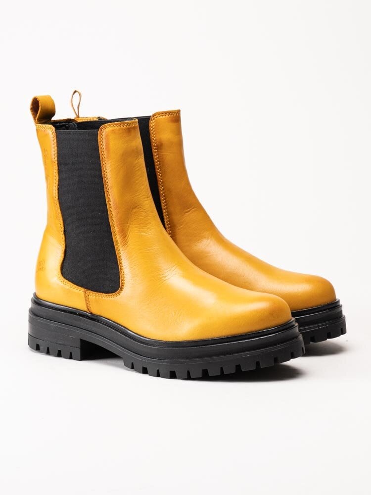 Rosa Negra - Gula chelsea boots i skinn