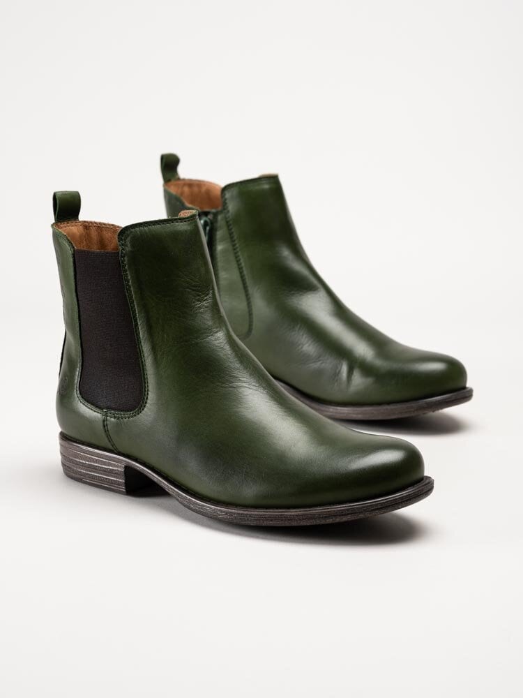 Rosa Negra - Gröna chelsea boots i skinn