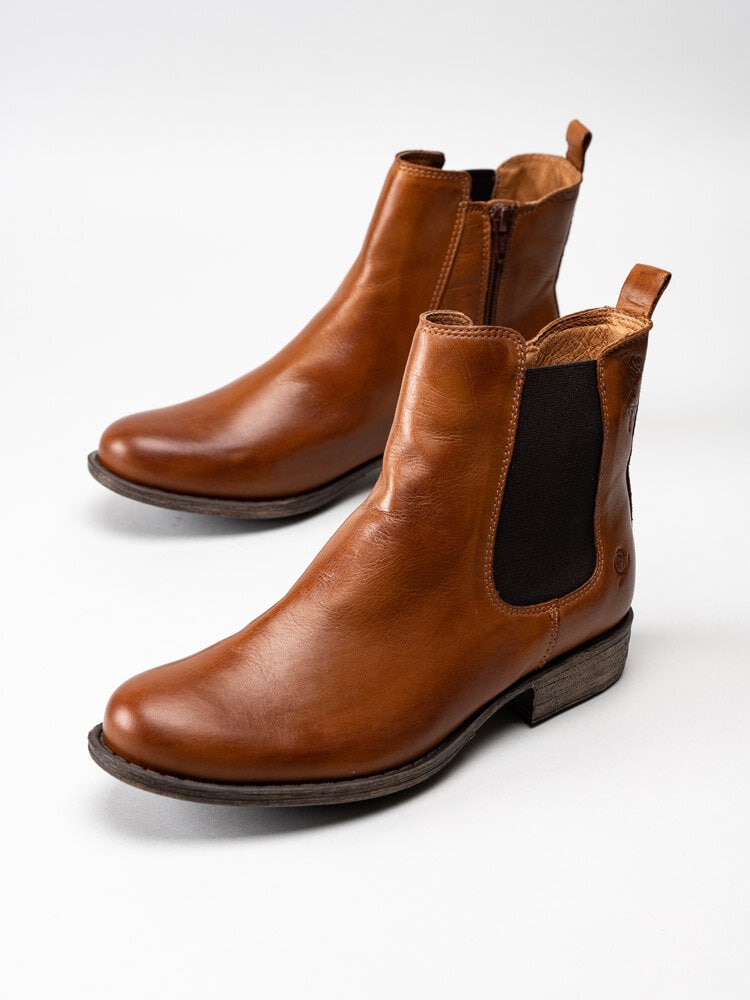 Rosa Negra - Ljusbruna chelsea boots i skinn