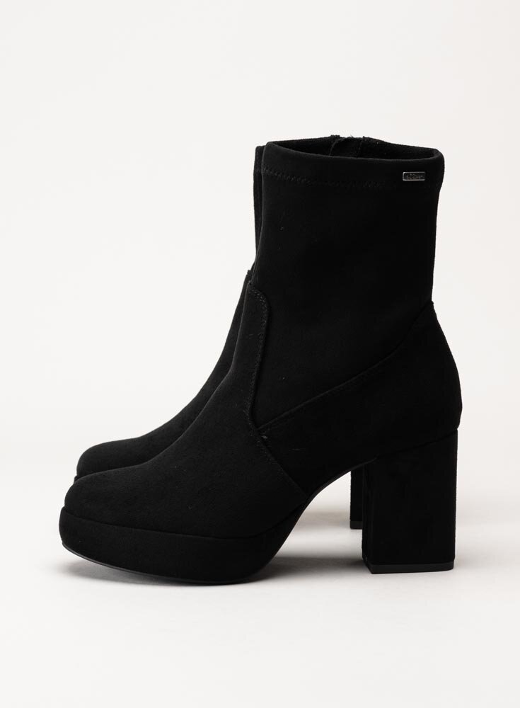 S.Oliver - Svarta platåboots i mockaimitation