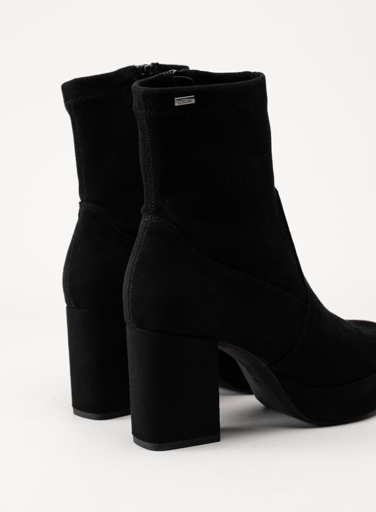 S.Oliver - Svarta platåboots i mockaimitation