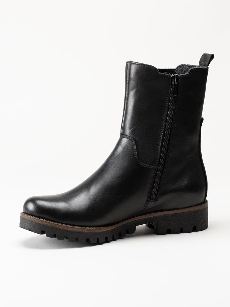 Rieker - Svarta höga chelsea boots i skinn