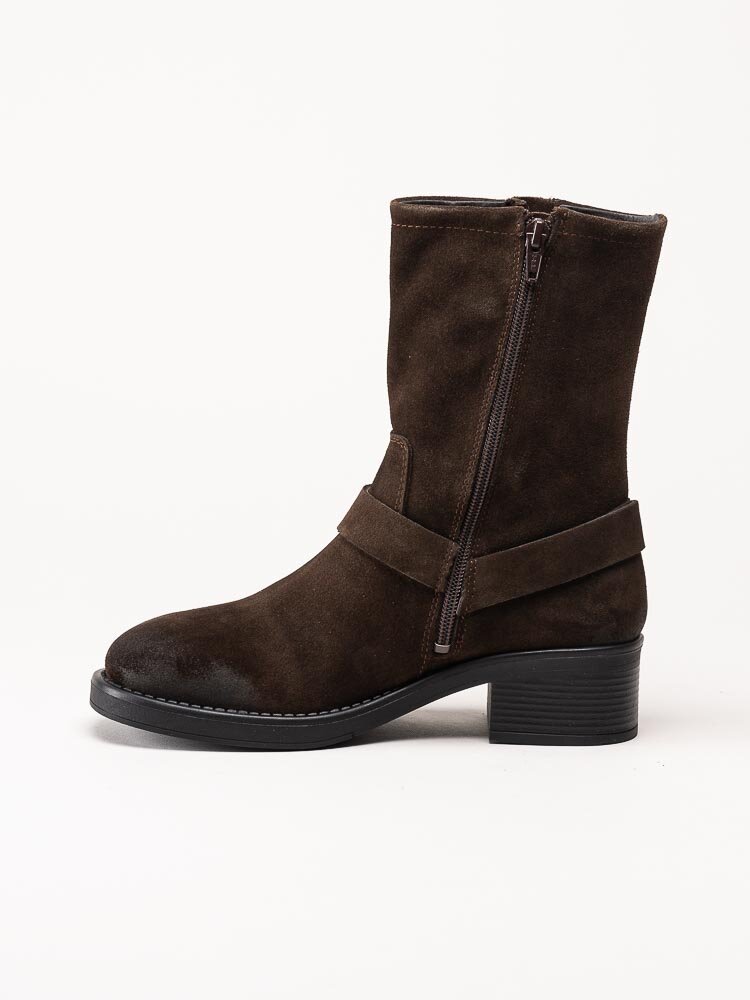 Rosa Negra - Mörkbruna boots i oljad mocka