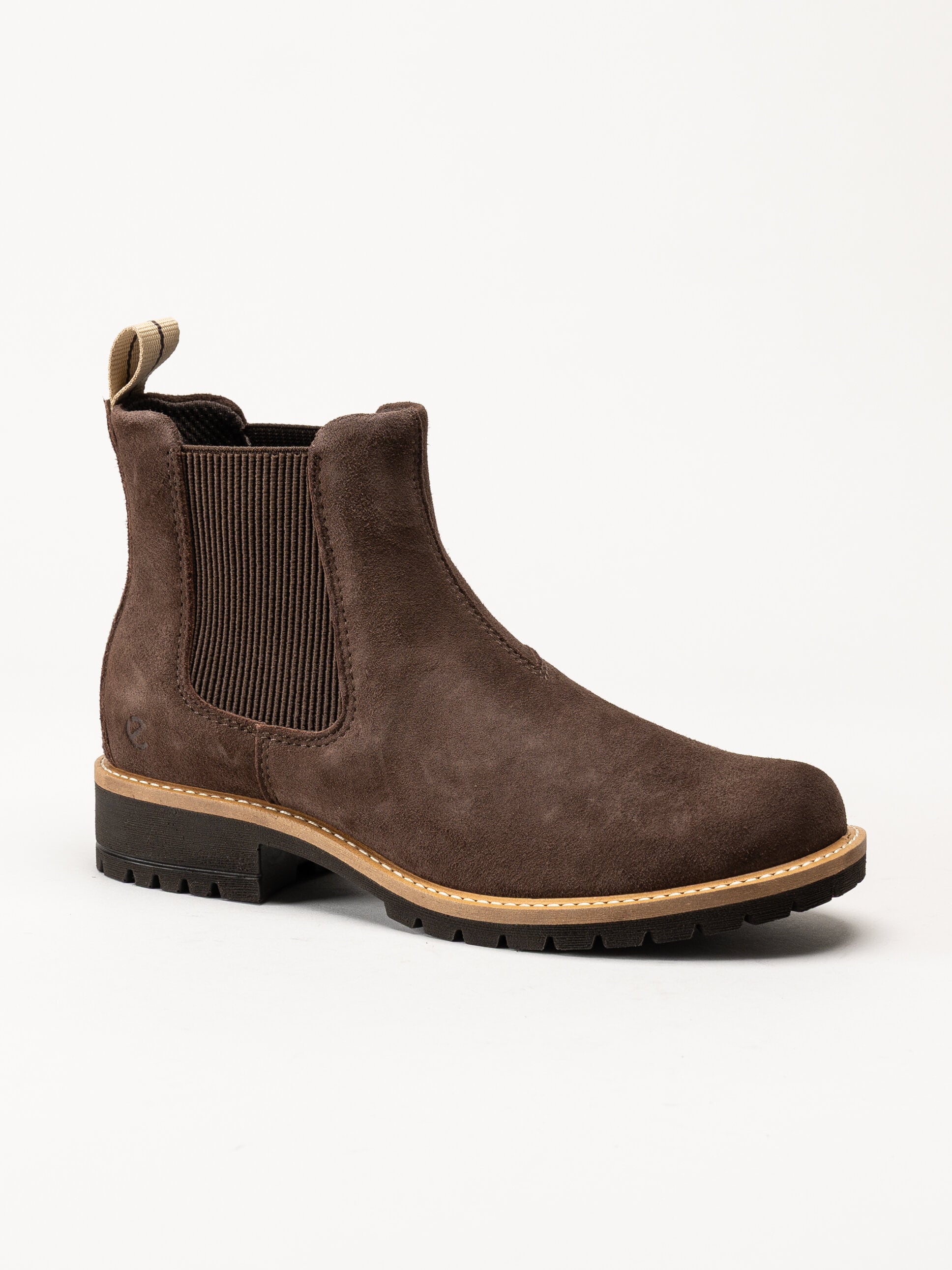 Ecco - Elaina - Mörkbruna chelsea boots i mocka