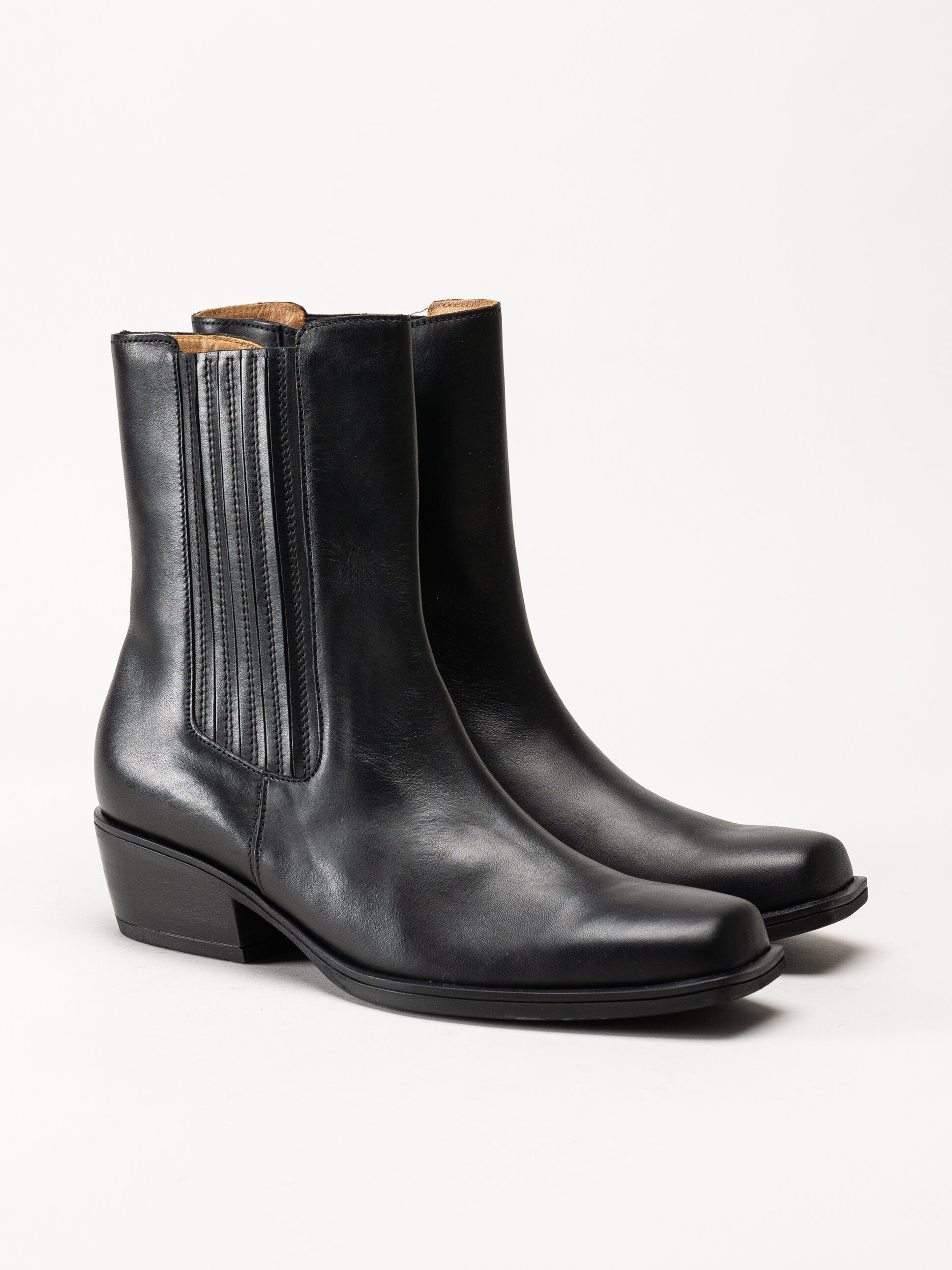 Gabor - Svarta western boots i skinn