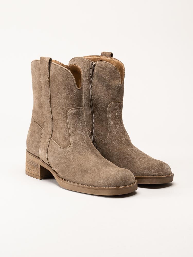 Gabor - Beige western boots i mocka