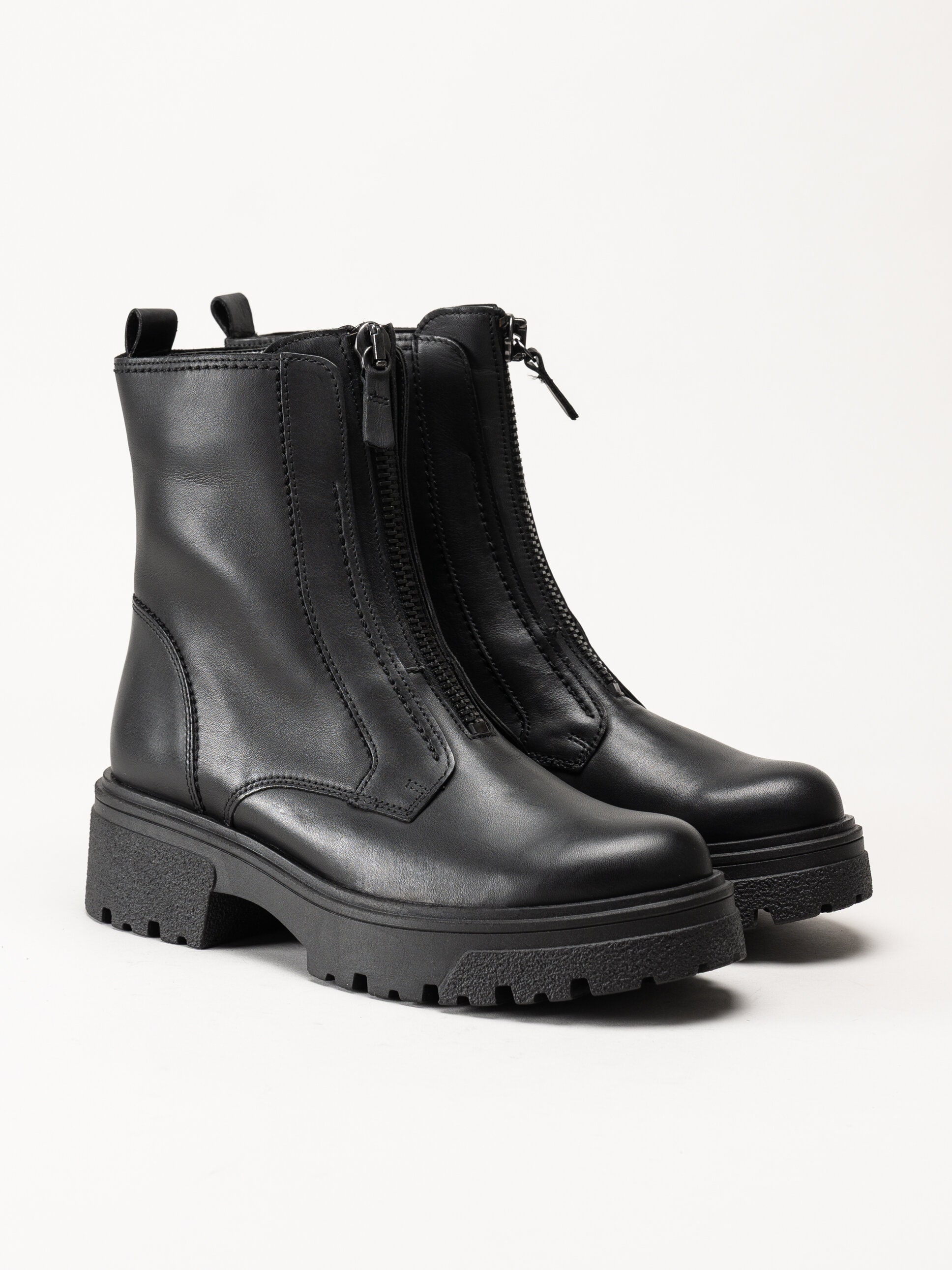 Gabor - Svarta fodrade boots i skinn