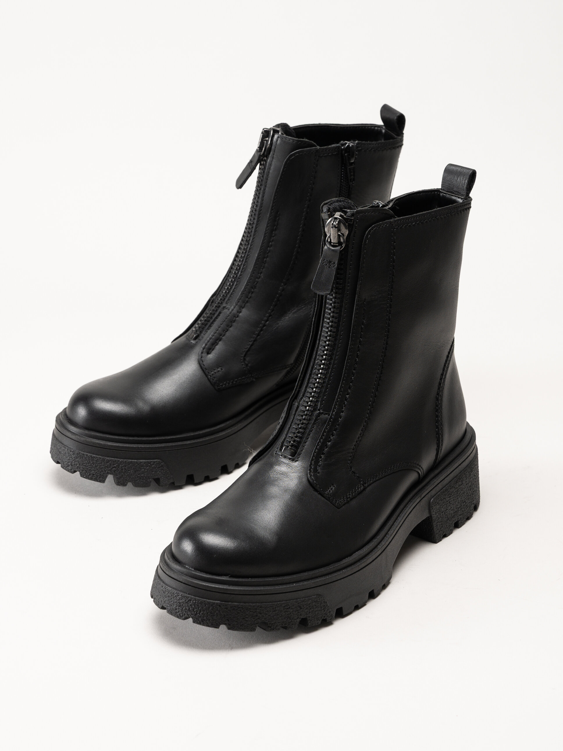 Gabor - Svarta fodrade boots i skinn