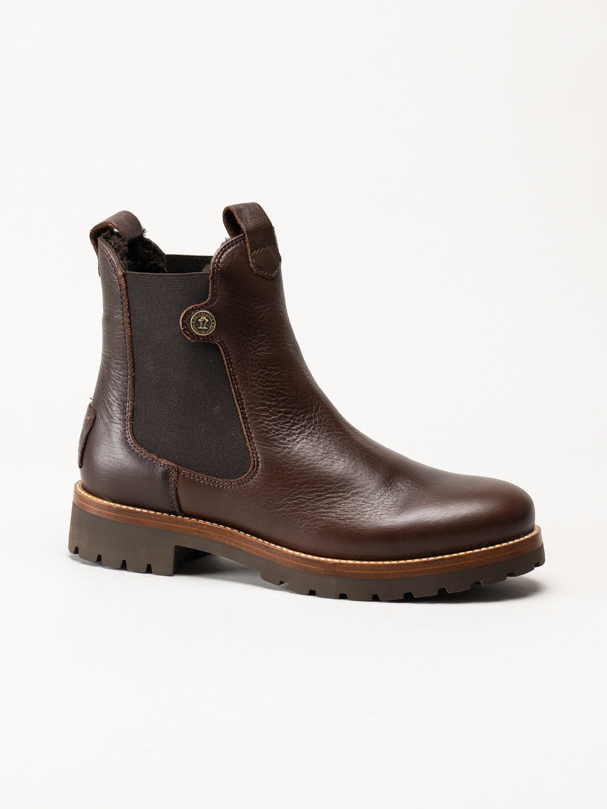 Panama Jack - fransesca Igloo - Bruna fårskinnsfodrade chelsea boots