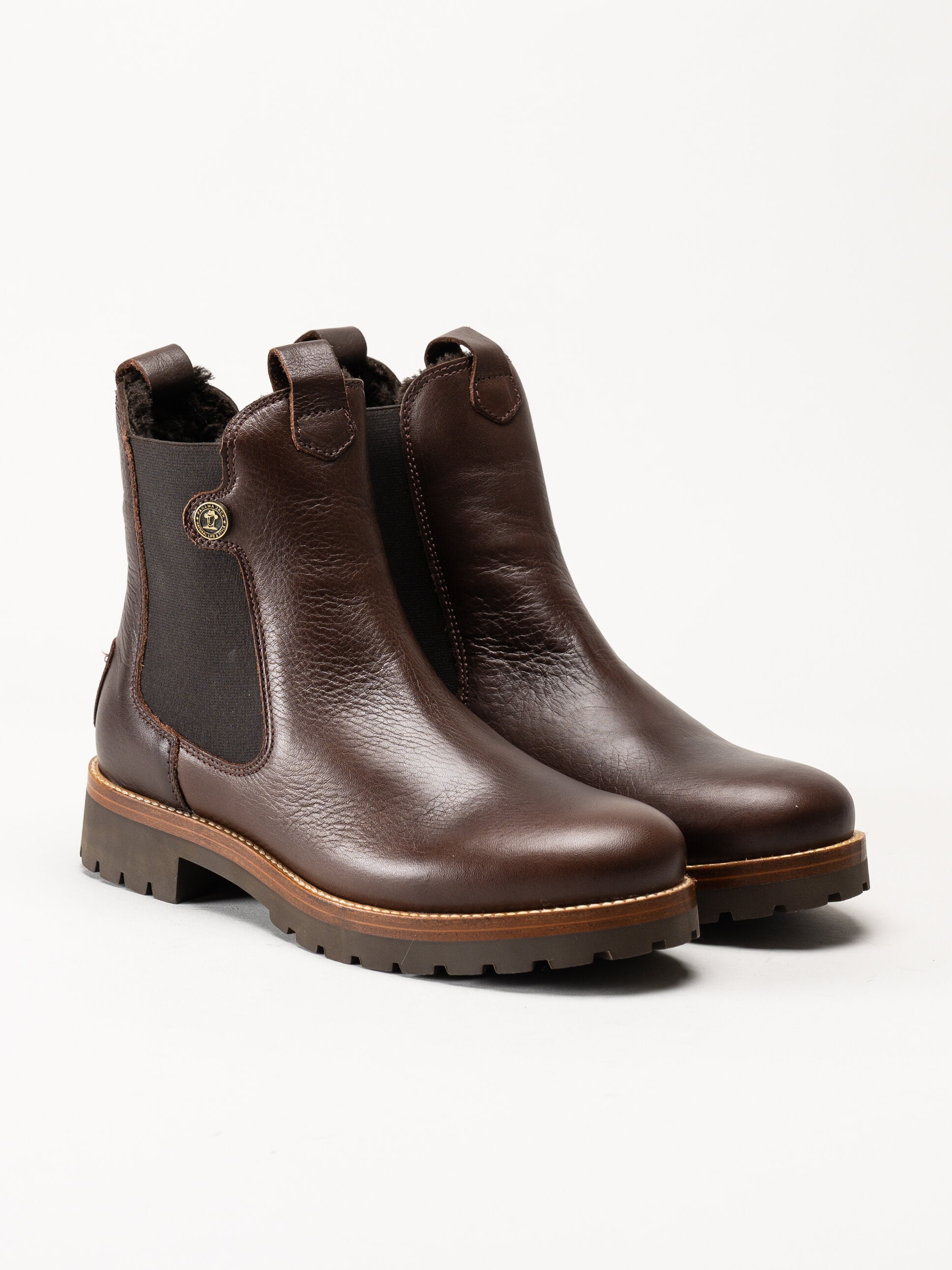 Panama Jack - fransesca Igloo - Bruna fårskinnsfodrade chelsea boots