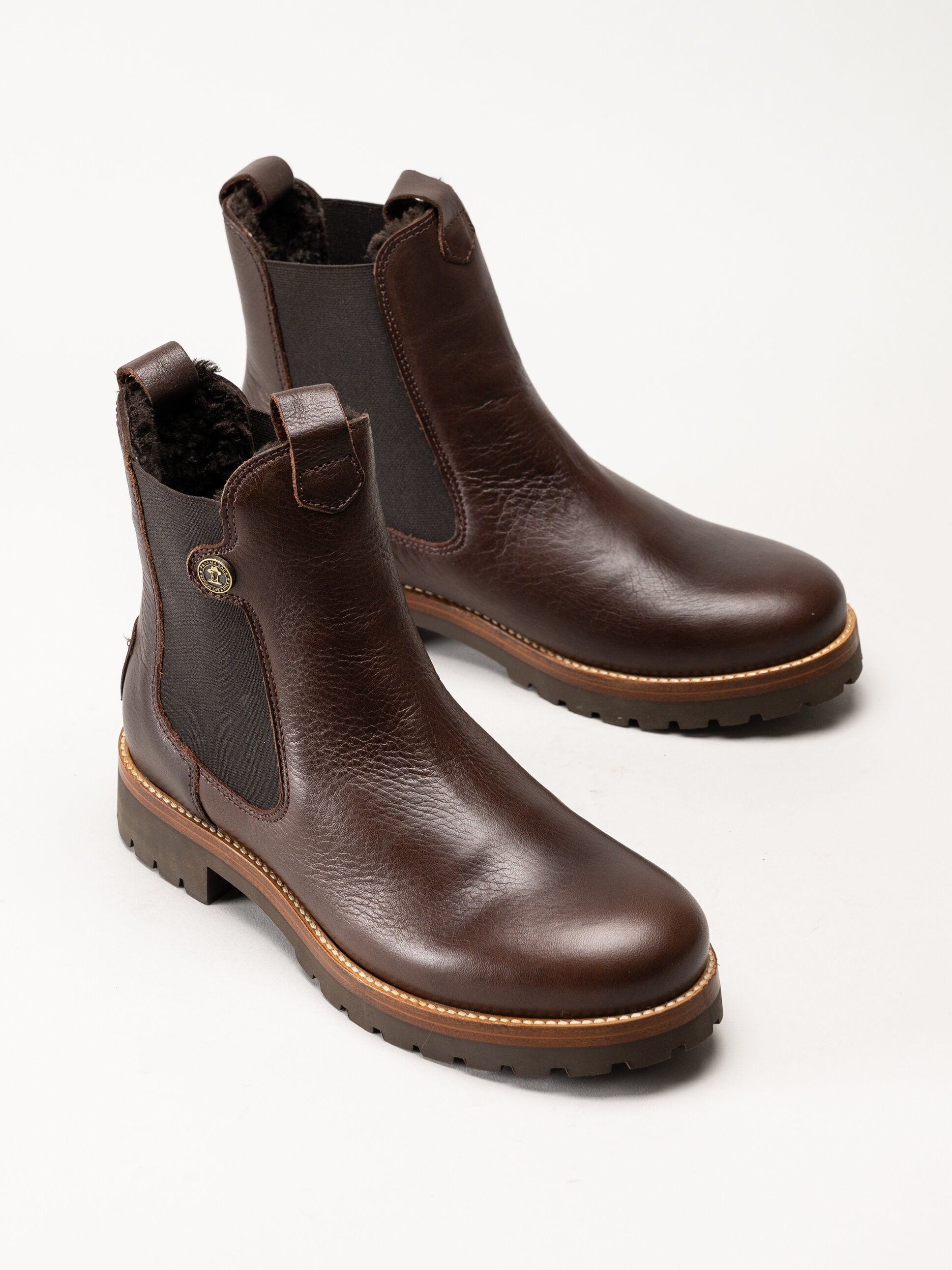 Panama Jack - fransesca Igloo - Bruna fårskinnsfodrade chelsea boots