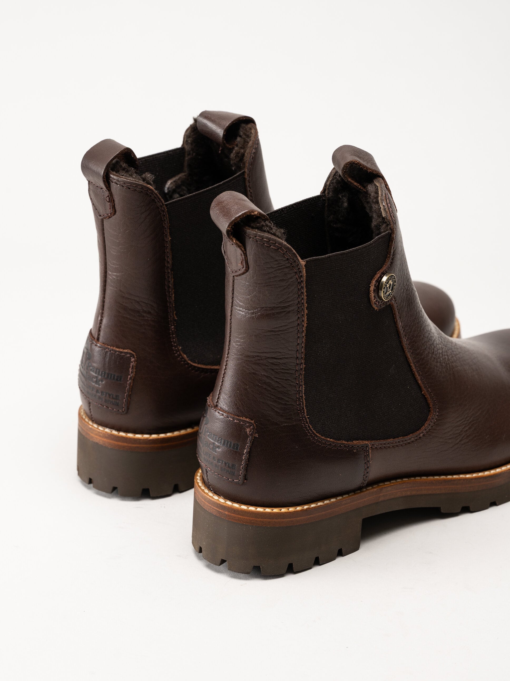Panama Jack - fransesca Igloo - Bruna fårskinnsfodrade chelsea boots