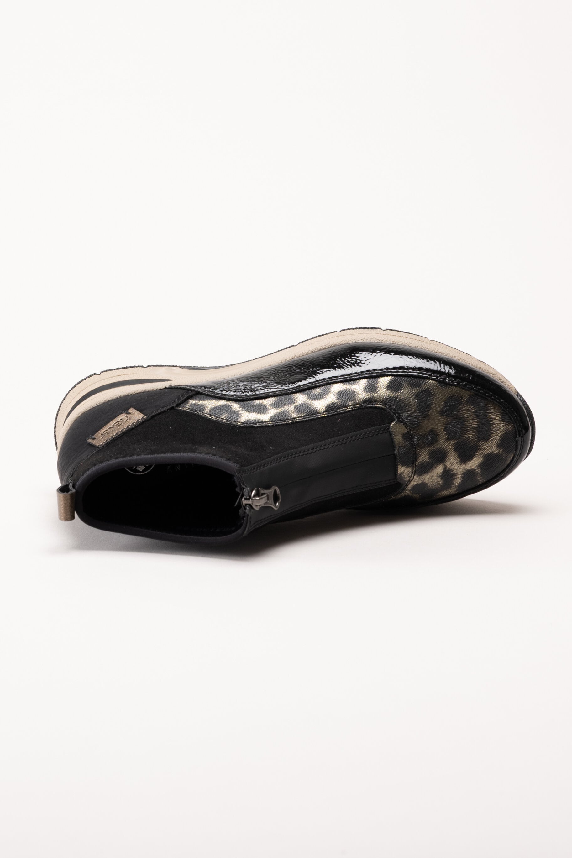Rieker - Svarta sneakerboots med kilklack