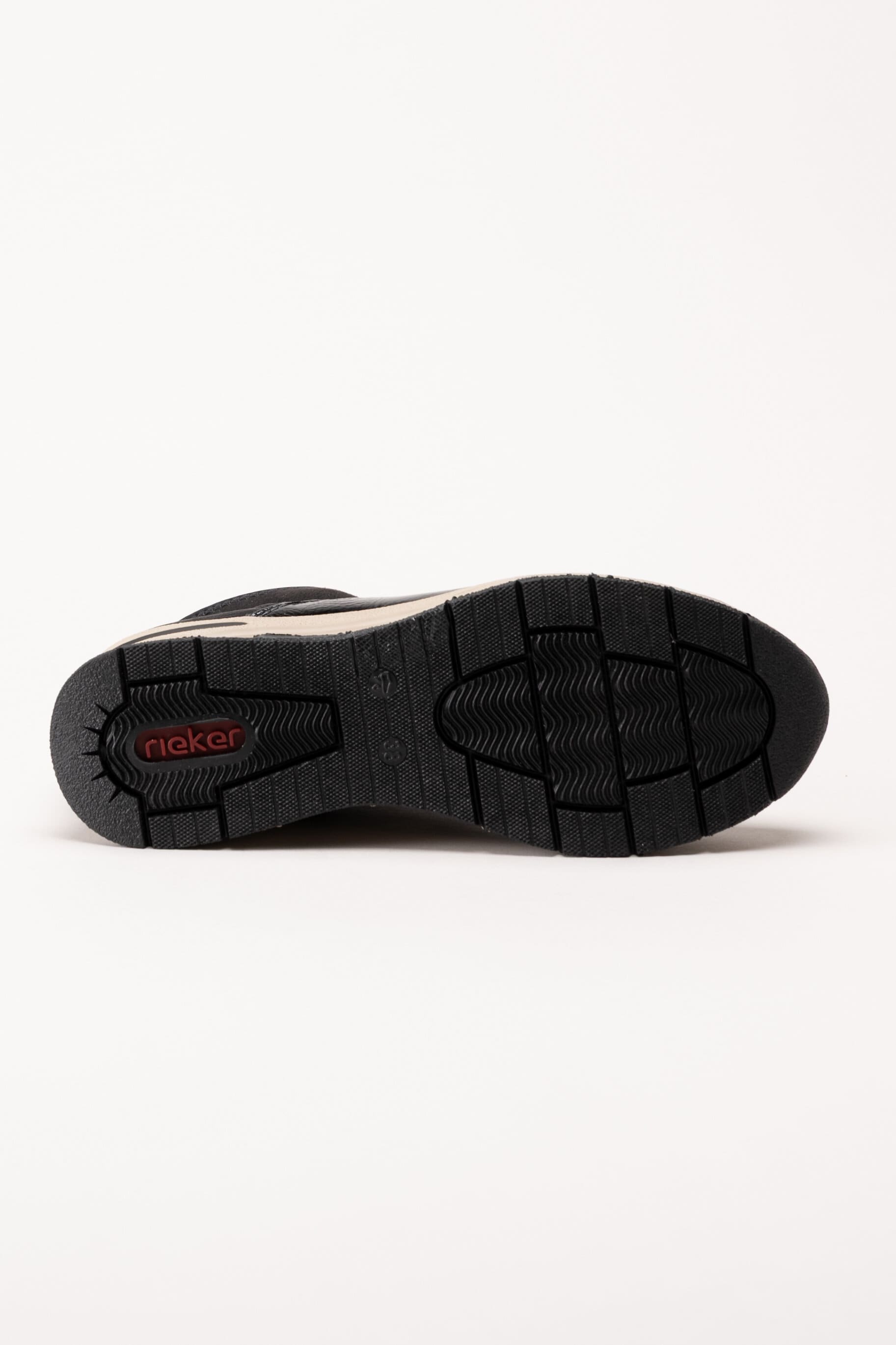 Rieker - Svarta sneakerboots med kilklack
