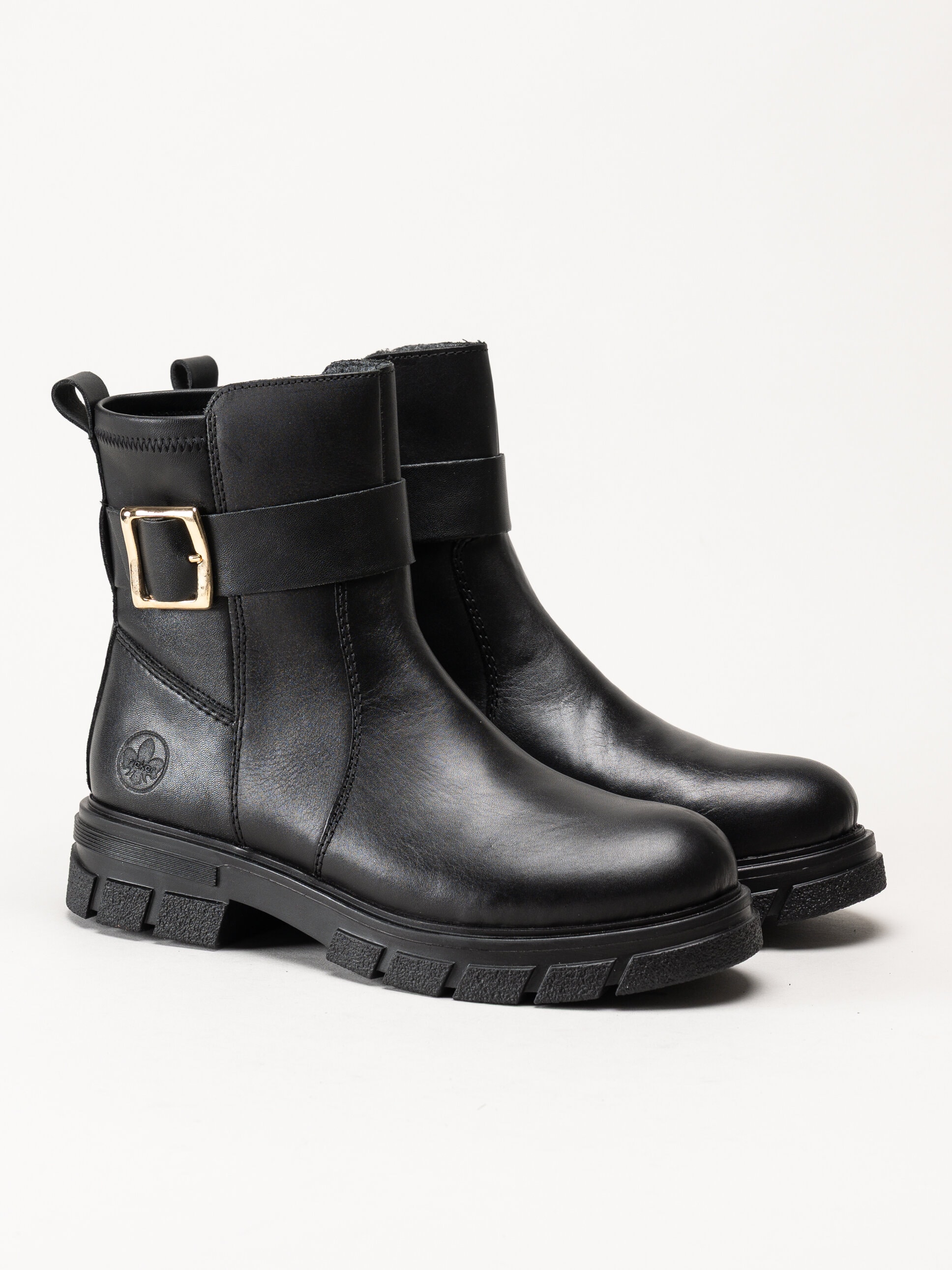 Rieker - Svarta boots i skinn