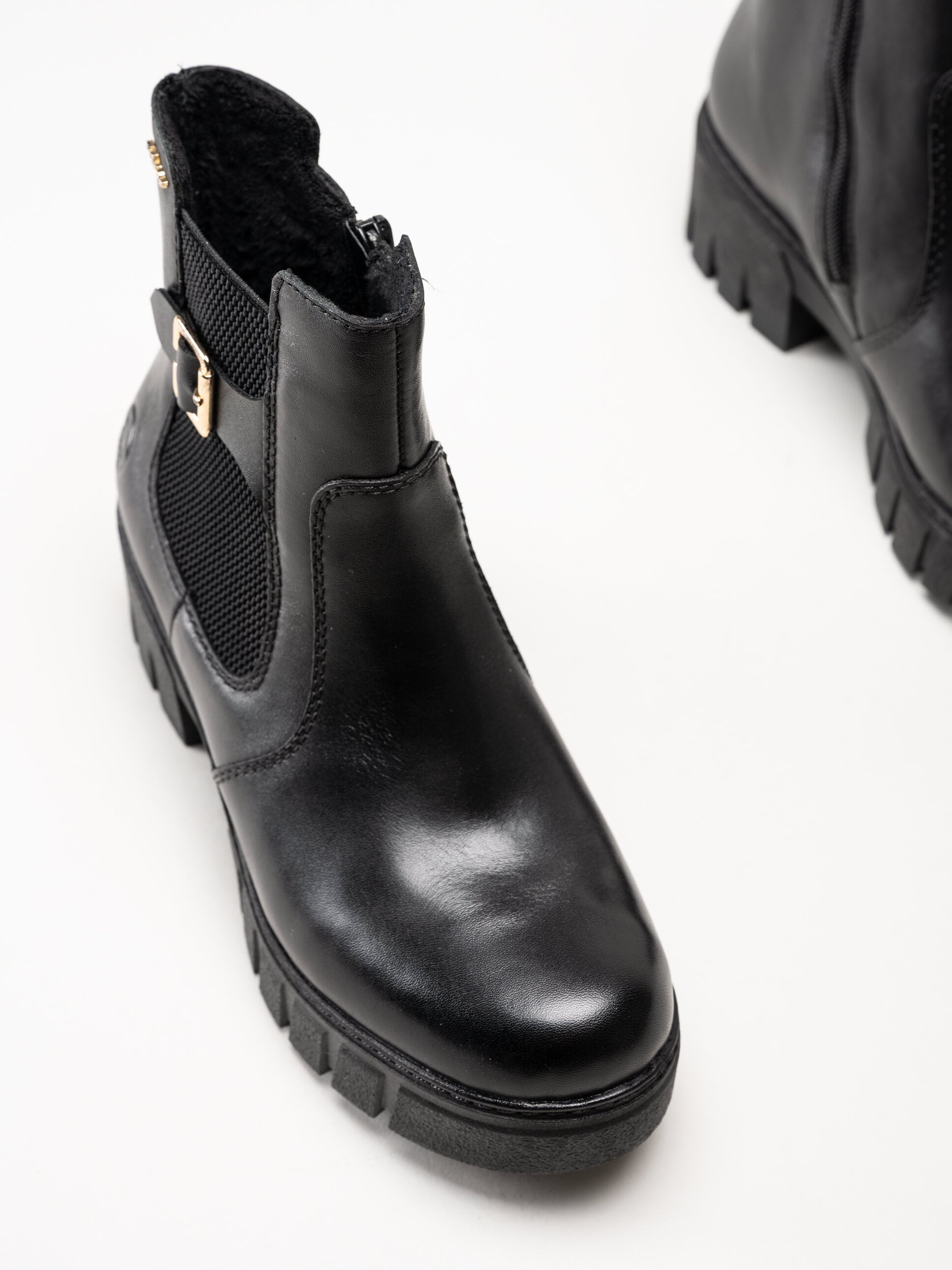 Rieker - Svarta boots i skinn