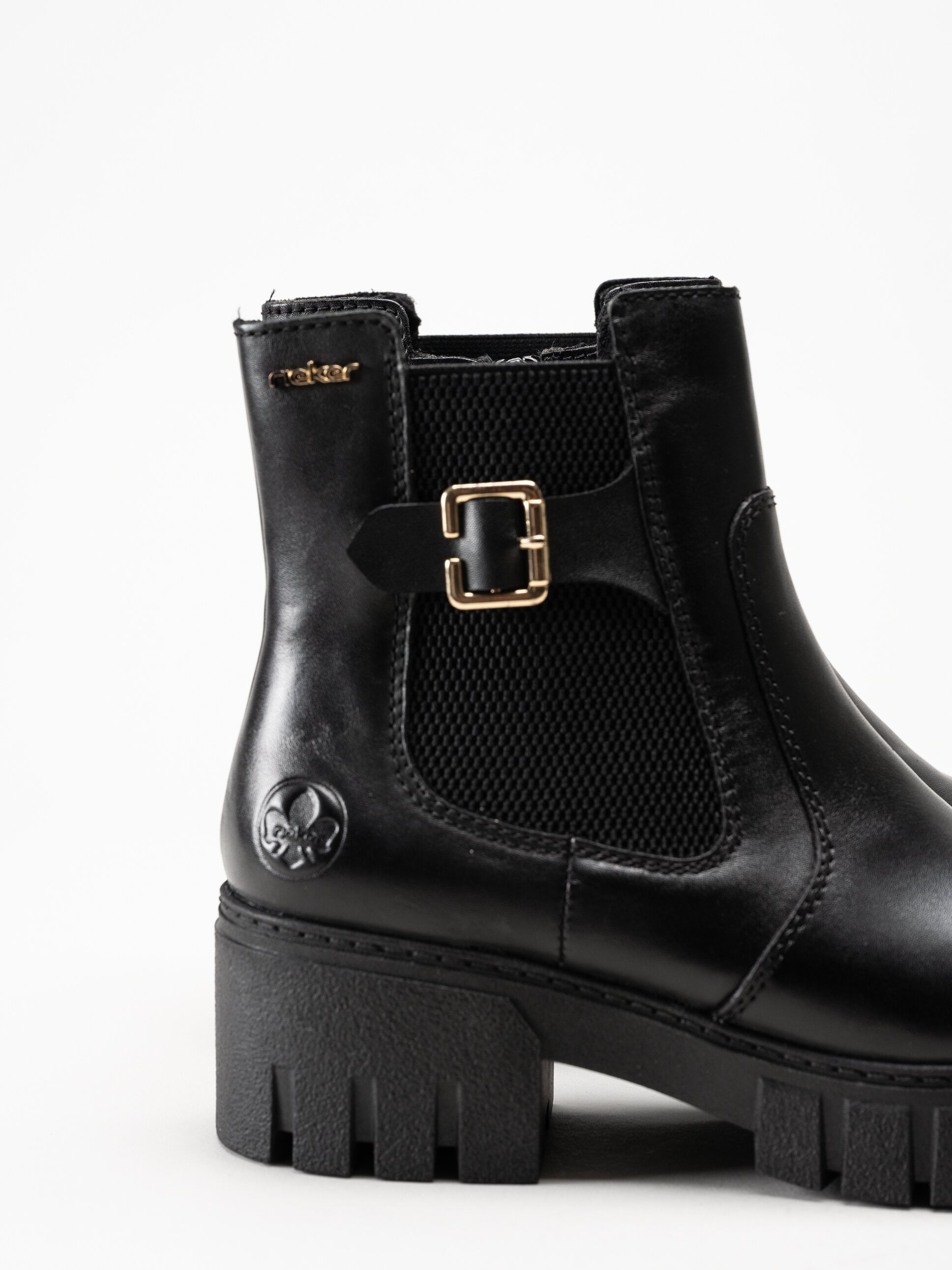 Rieker - Svarta boots i skinn