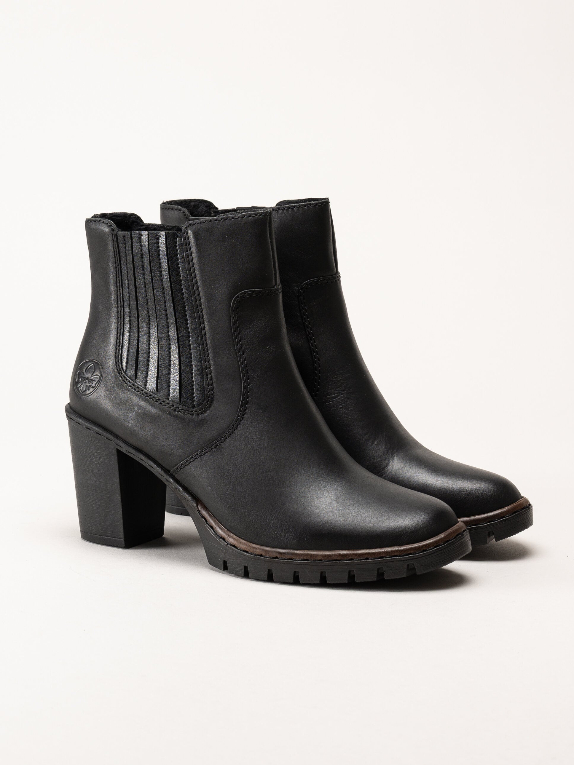 Rieker - Svarta boots i skinn