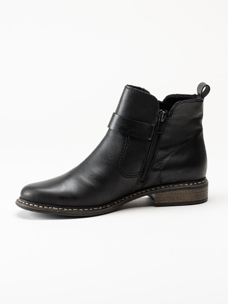 Rieker - Svarta jordpurboots i skinn