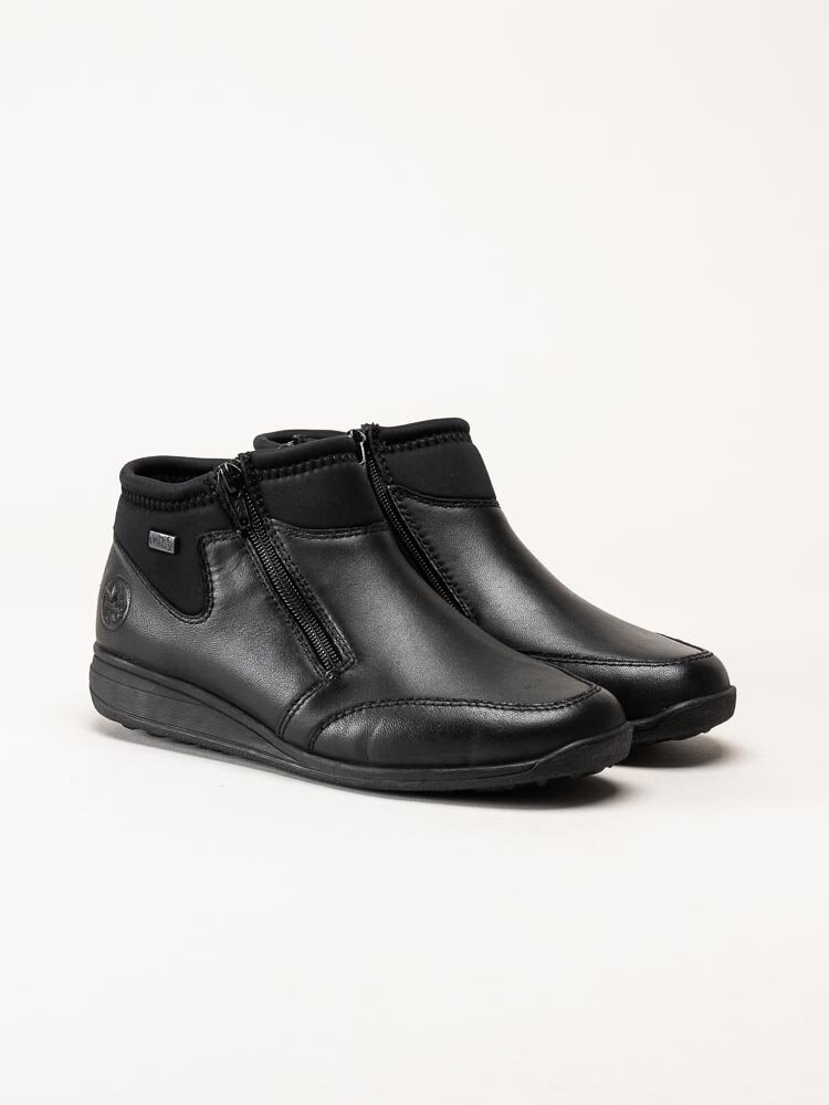 Rieker - Svarta boots i skinn och textil
