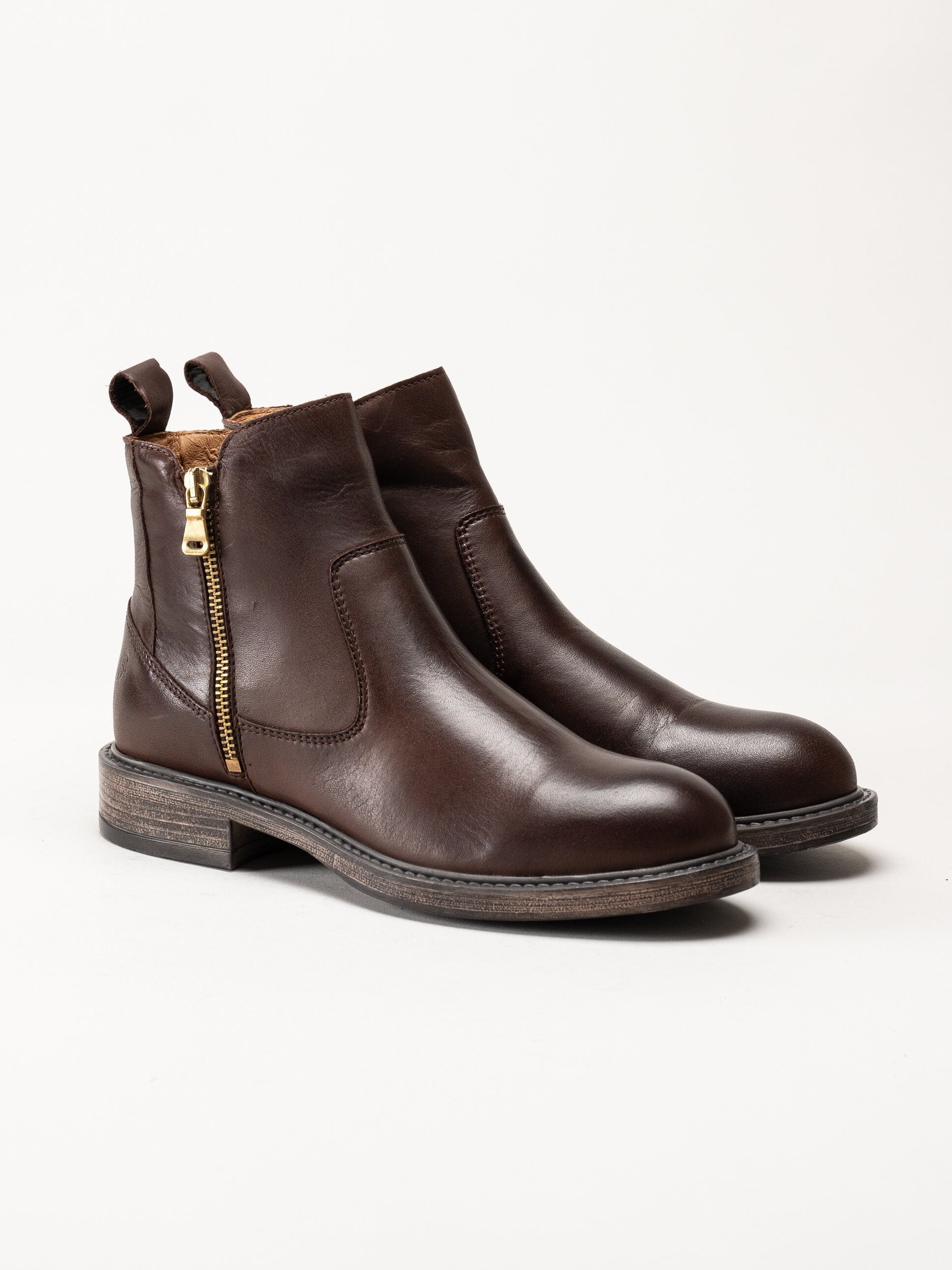 Shoedesign Copenhagen - Claudia - Mörkbruna boots i skinn
