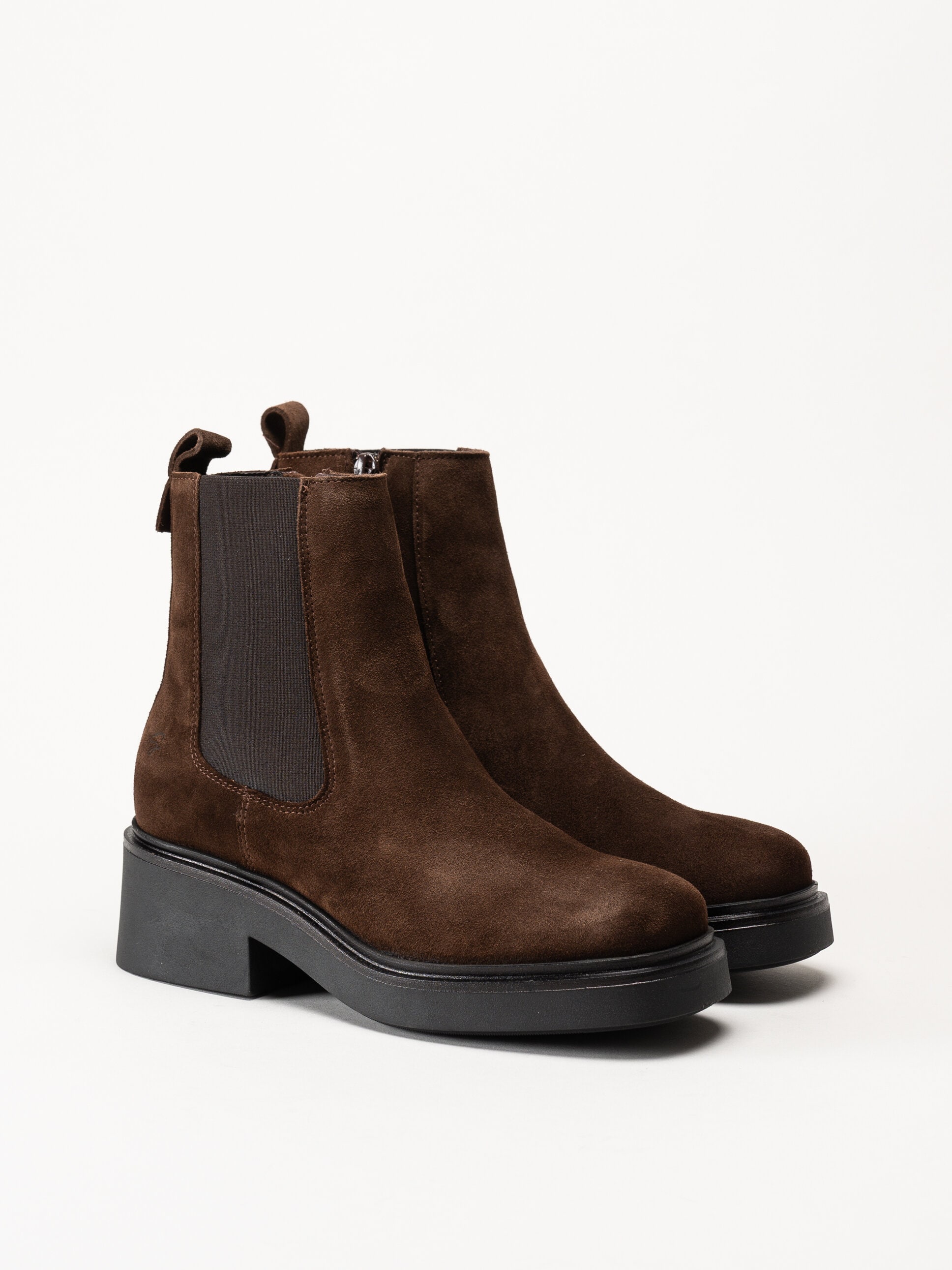 Shoedesign Copenhagen - Saddle - Mörkbruna chelsea boots i mocka