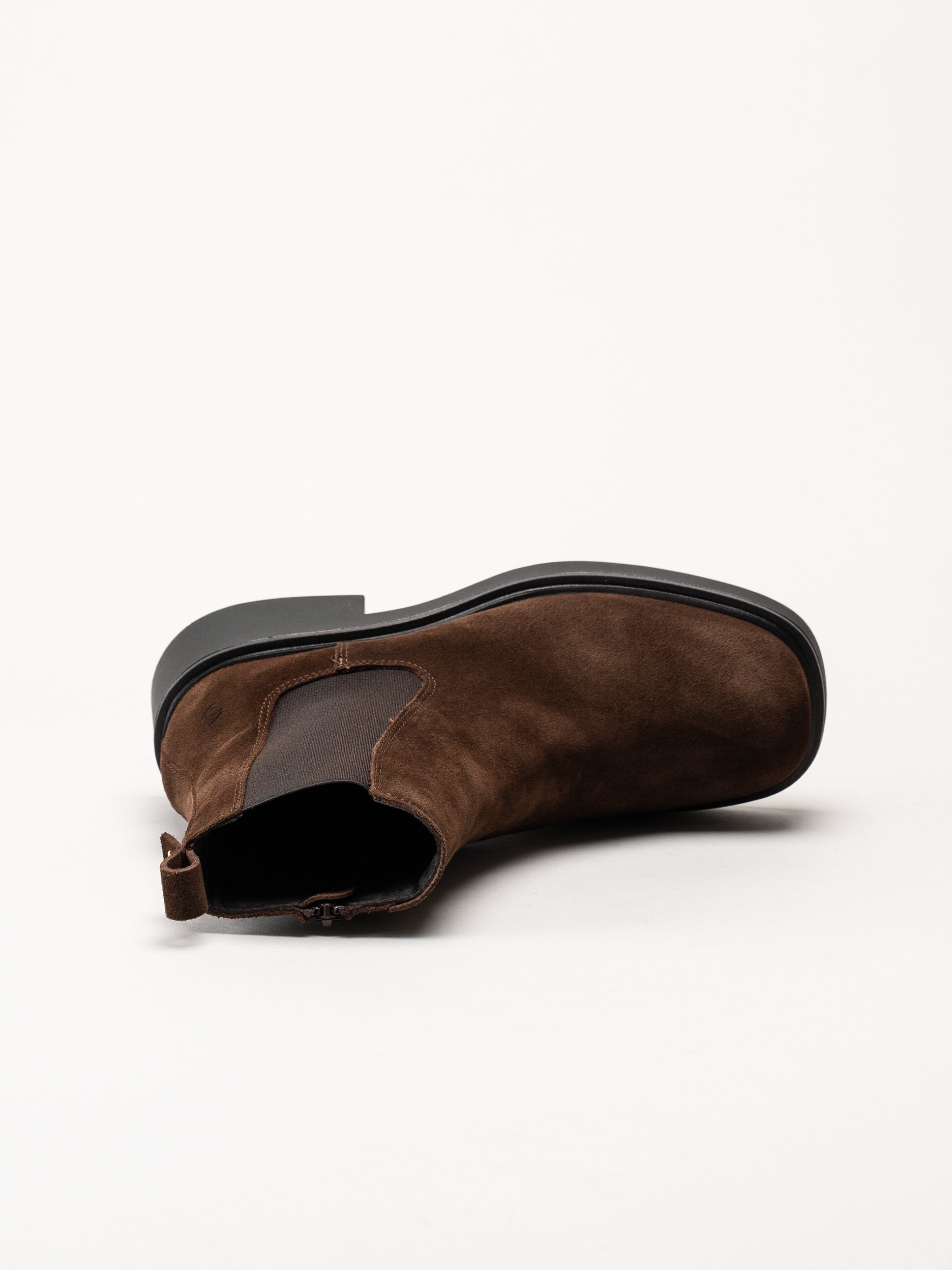 Shoedesign Copenhagen - Saddle - Mörkbruna chelsea boots i mocka