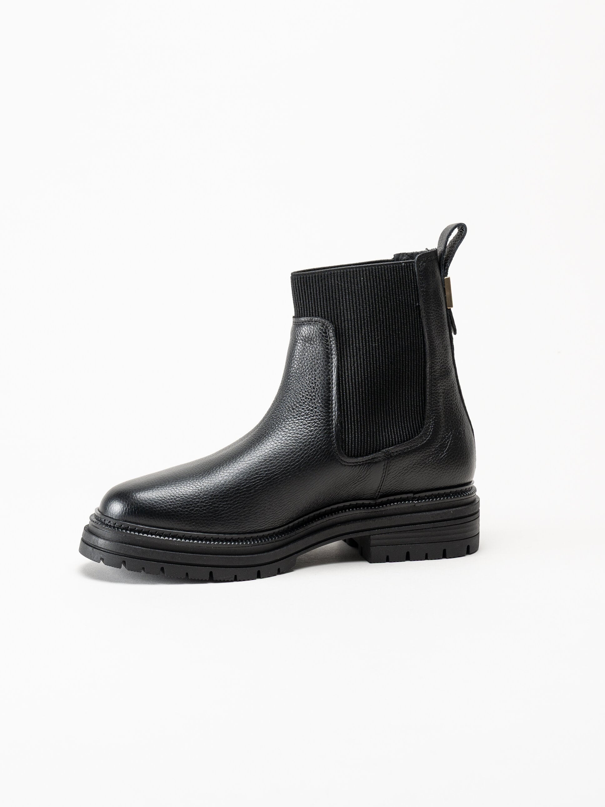 Tommy Hilfiger - TH PLAQUE PEBBLE CHELSEA WARM - Svarta chelsea boots i skinn